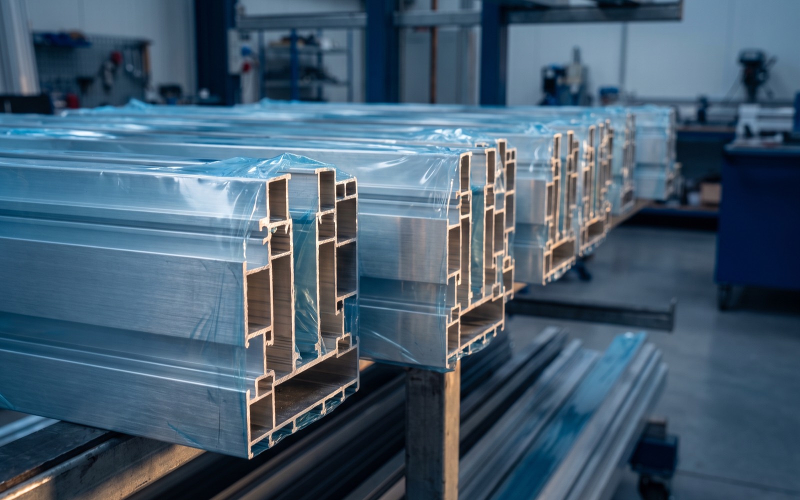 Aluminium profiles coated with MOSFLEX protective film